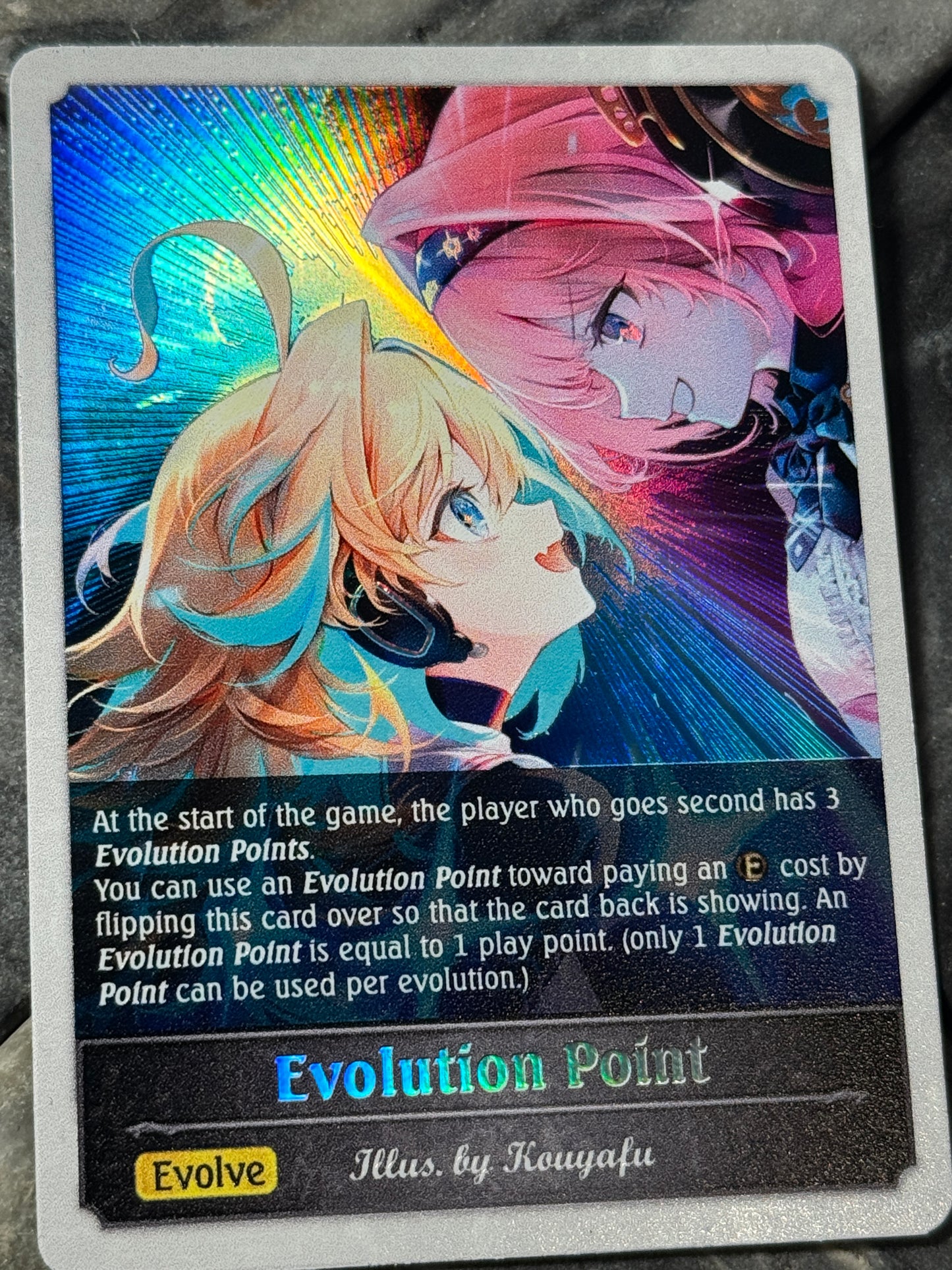 Shadowverse : Full Art Textured Holographic Ralmia and Lishenna Evo Point Token