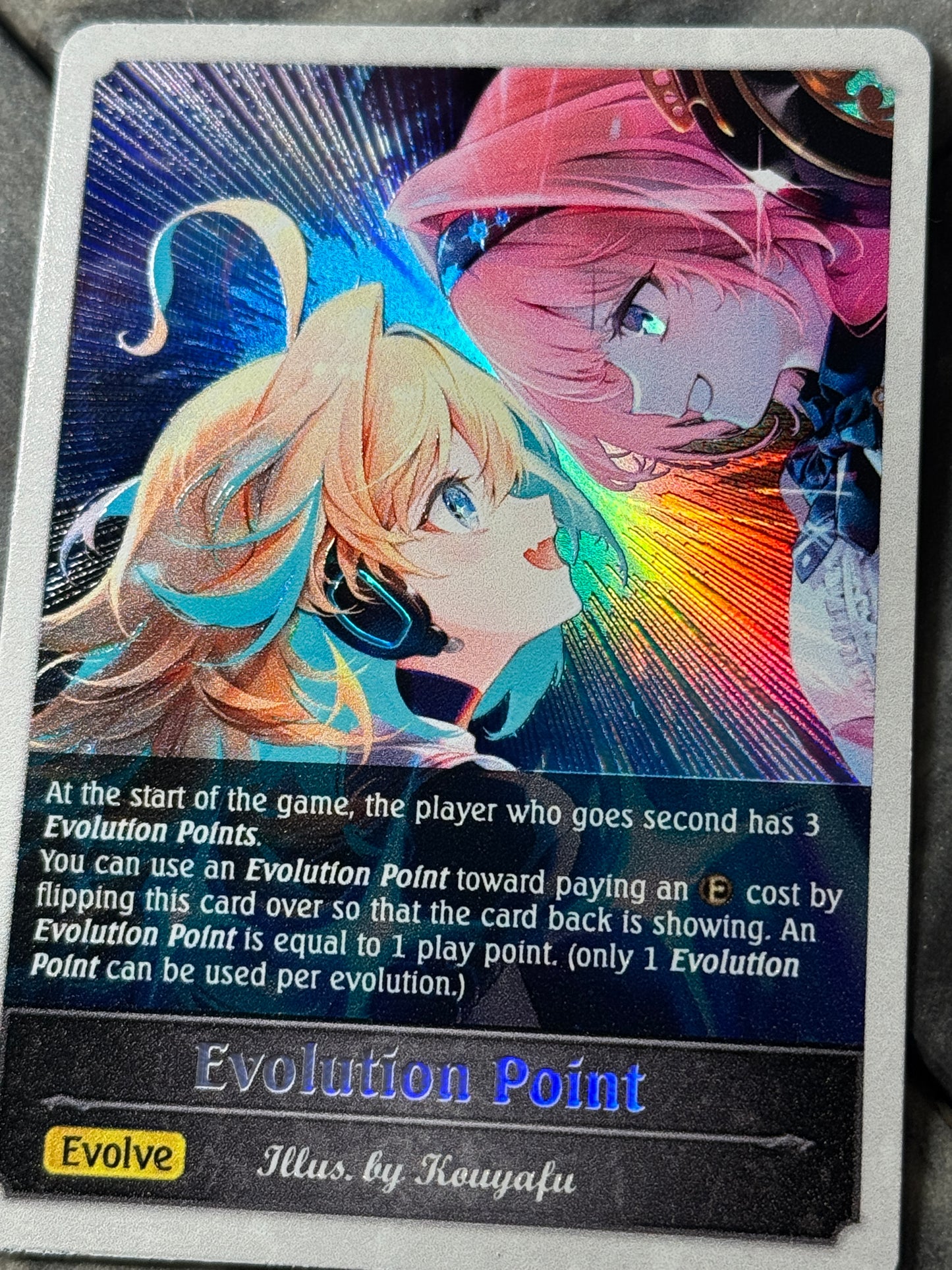 Shadowverse : Full Art Textured Holographic Ralmia and Lishenna Evo Point Token