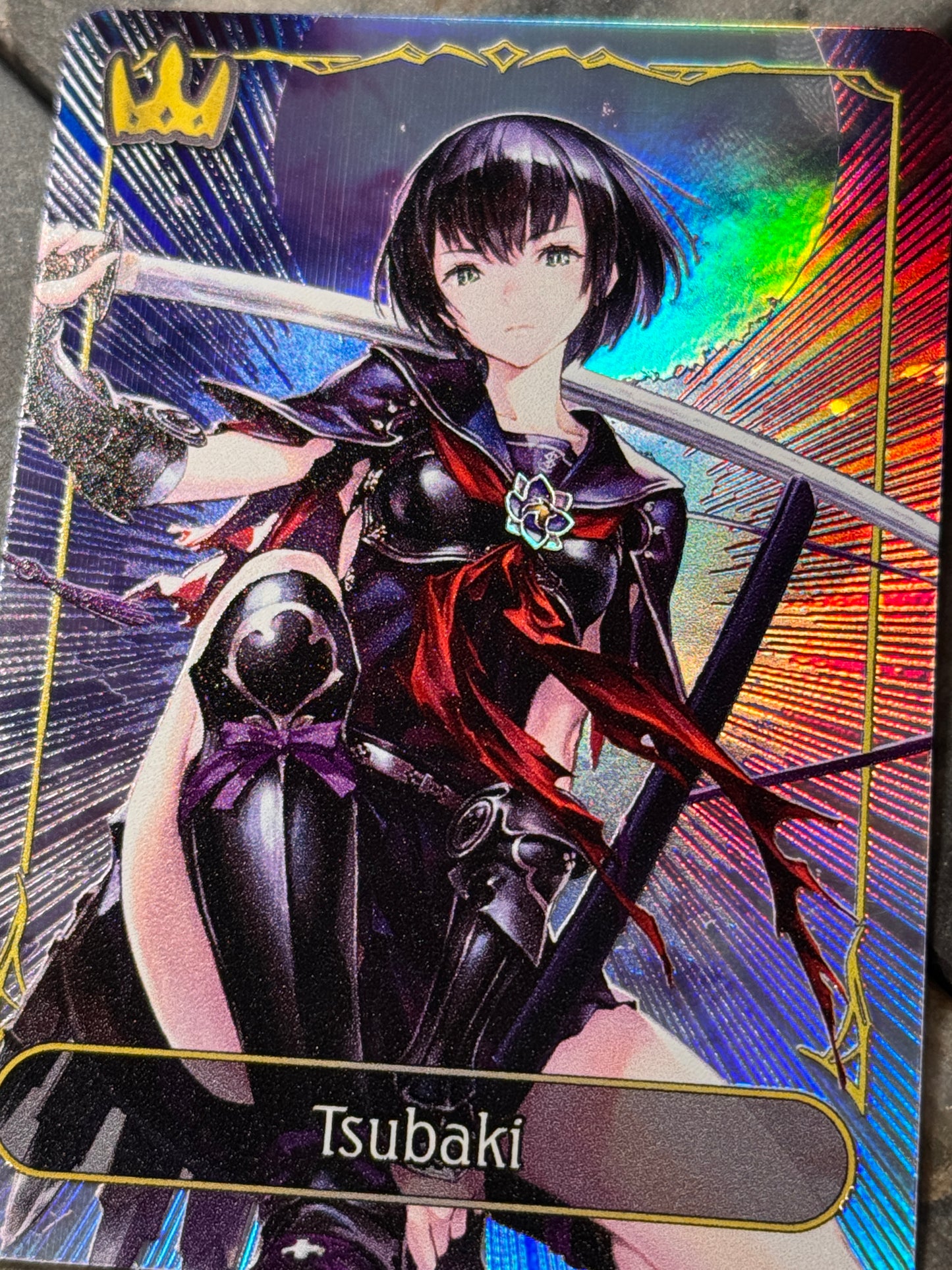 Shadowverse Full Art Textured Holographic Swordcraft Tsubaki Leader Card