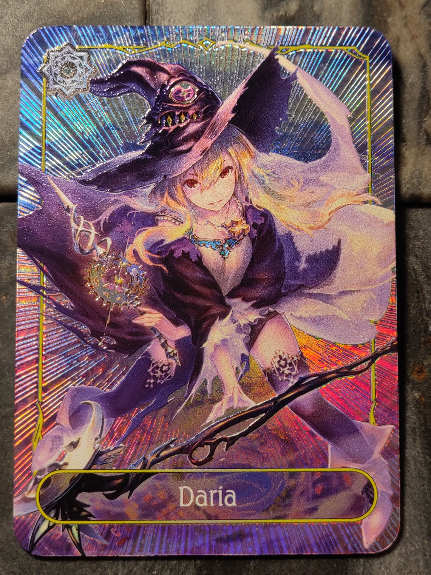 Shadowverse Full Art Textured Holographic Runecraft Witch Daria Leader Card