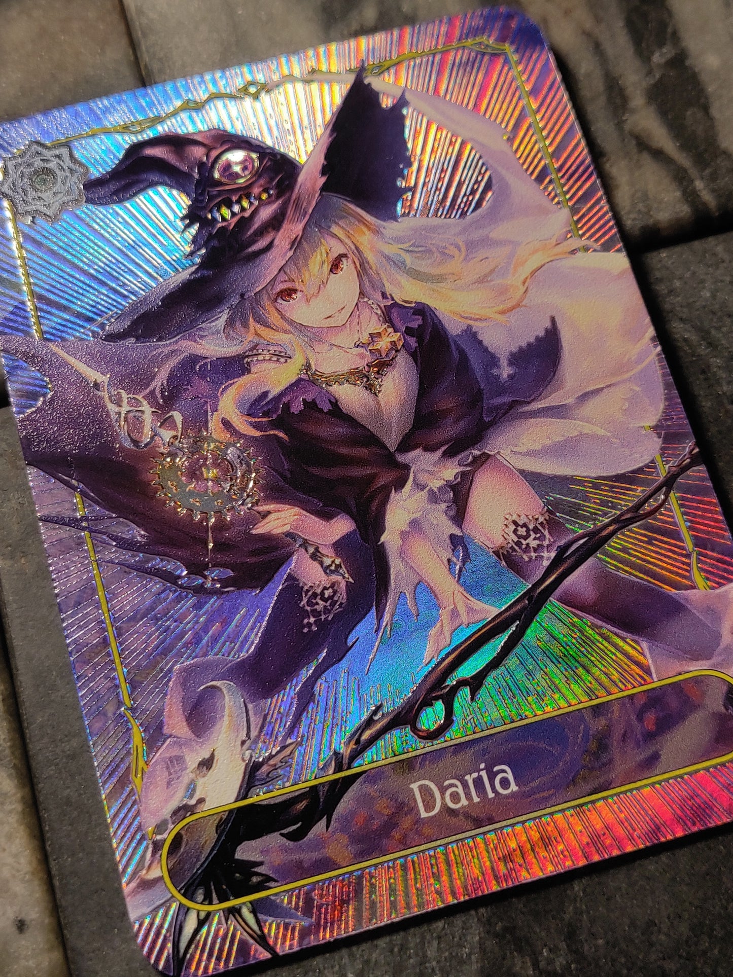 Shadowverse Full Art Textured Holographic Runecraft Witch Daria Leader Card