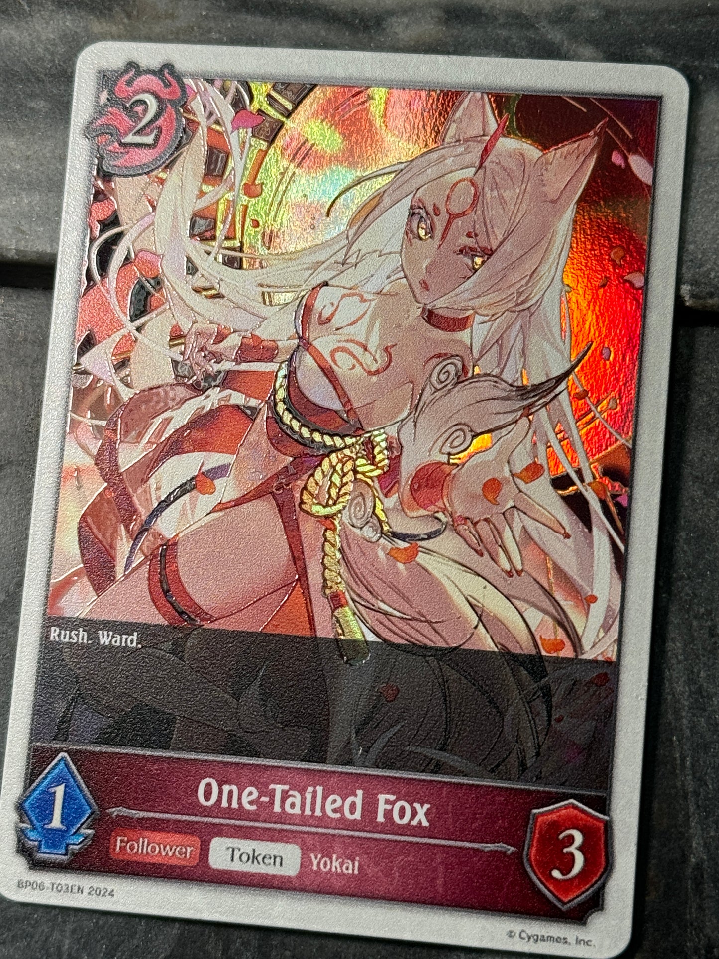 Shadowverse : Custom Textured Holographic One-Tailed Fox Token