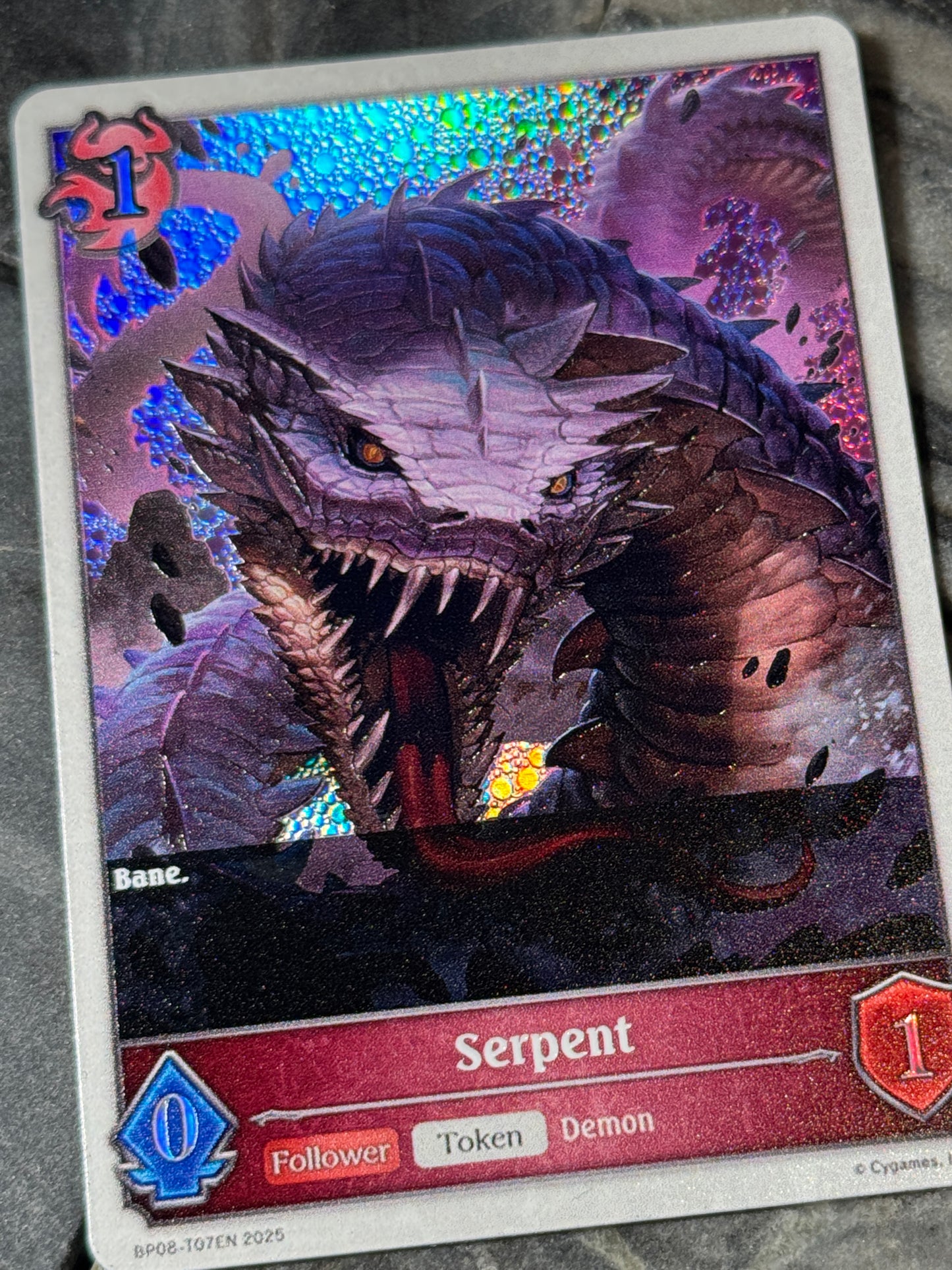 Shadowverse : Full Art Textured Holographic Medusiana Serpent Token Token