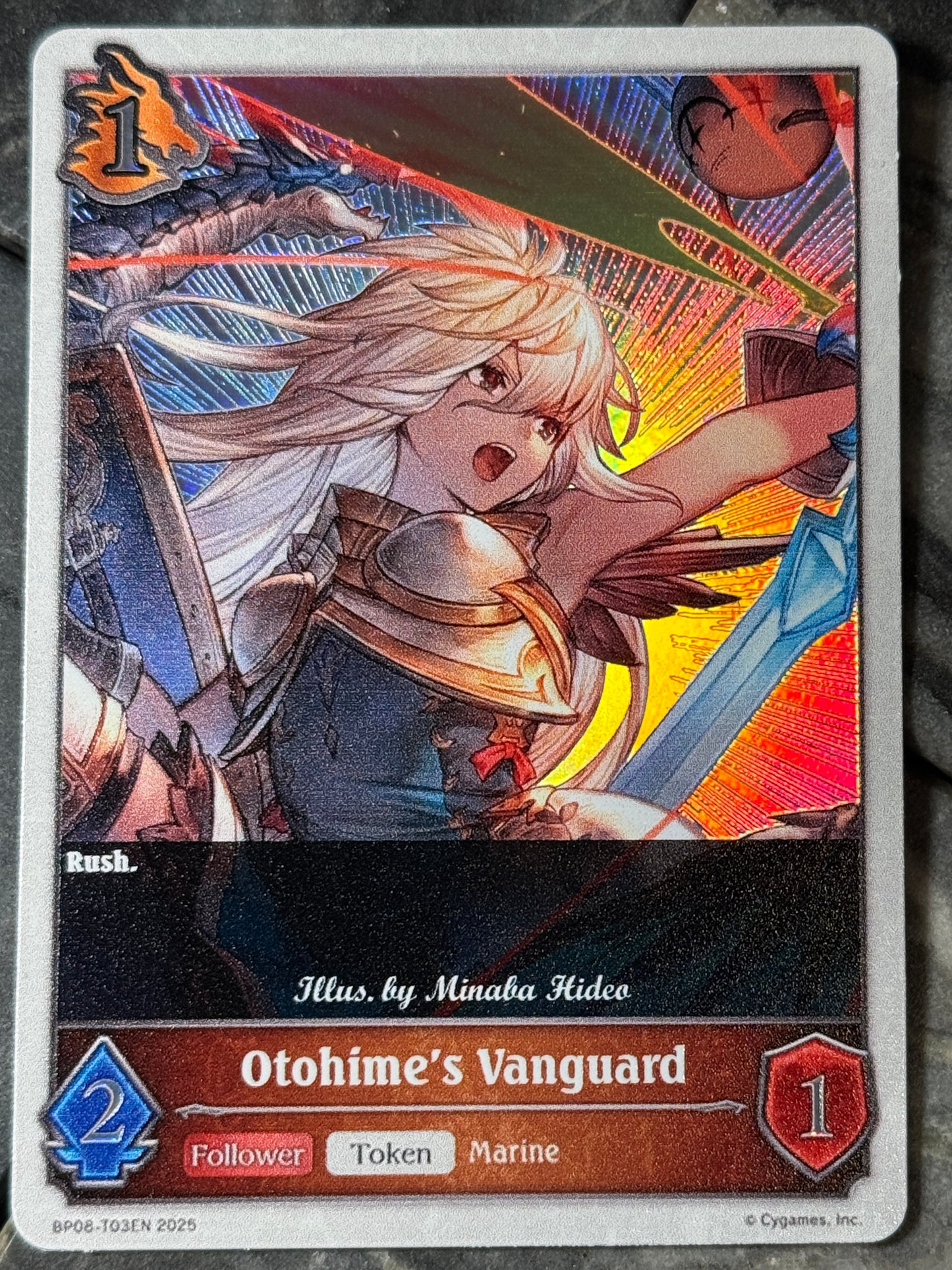 Shadowverse : Full Art Textured Holographic Granblue Zooey Otohime's Vanguard Token