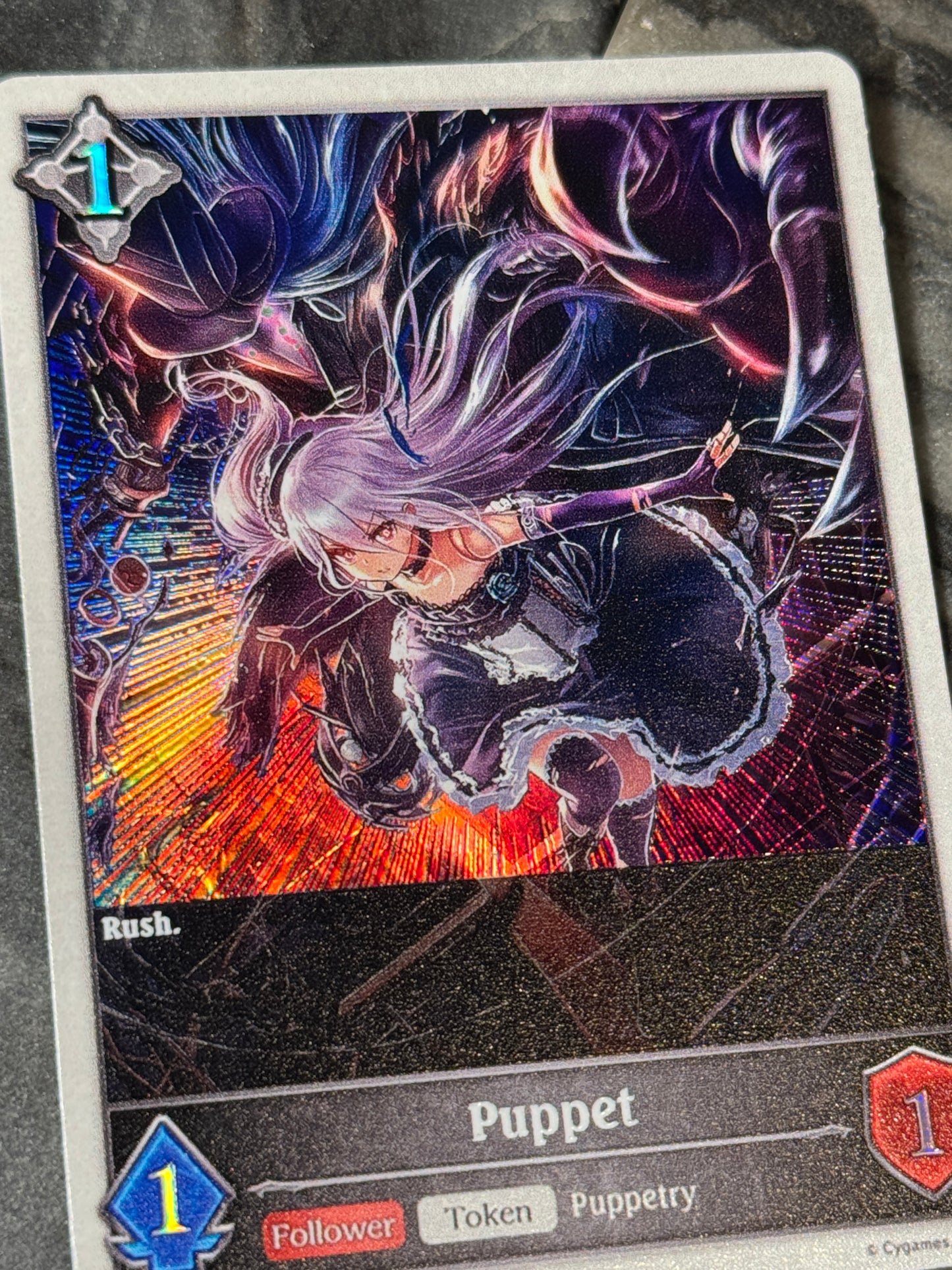 Shadowverse : Full Art Textured Holographic Orchis Puppet Token