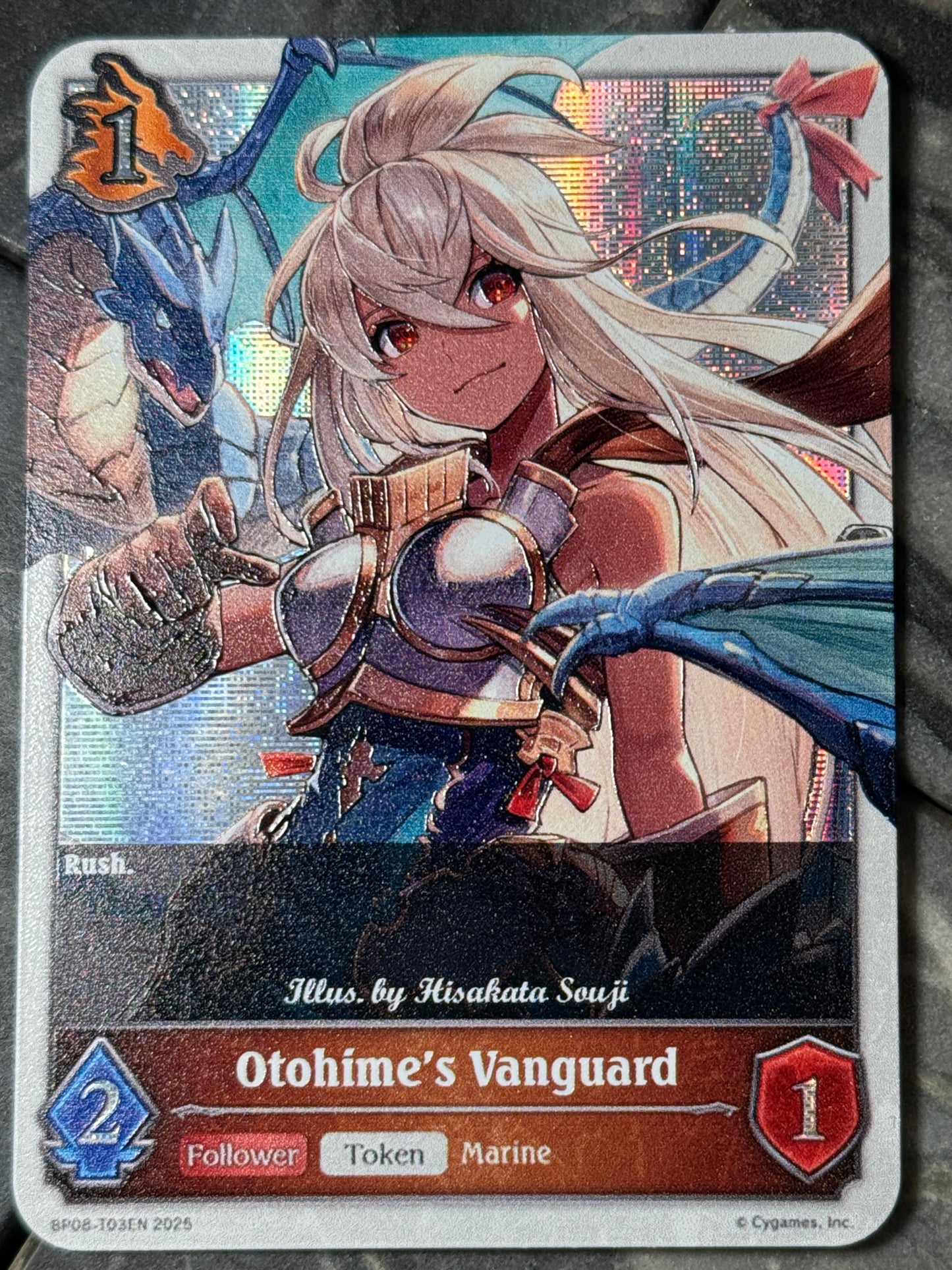*Limited Parallel Foil* Shadowverse : Full Art Textured Holographic Granblue Zooey Otohime's Vanguard Token