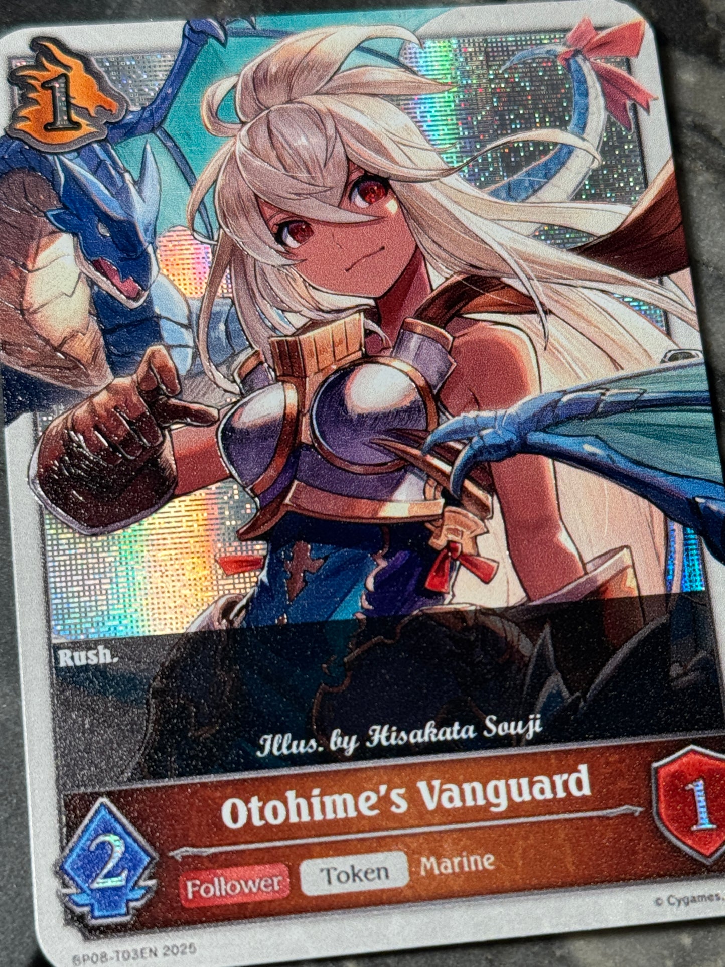 *Limited Parallel Foil* Shadowverse : Full Art Textured Holographic Granblue Zooey Otohime's Vanguard Token