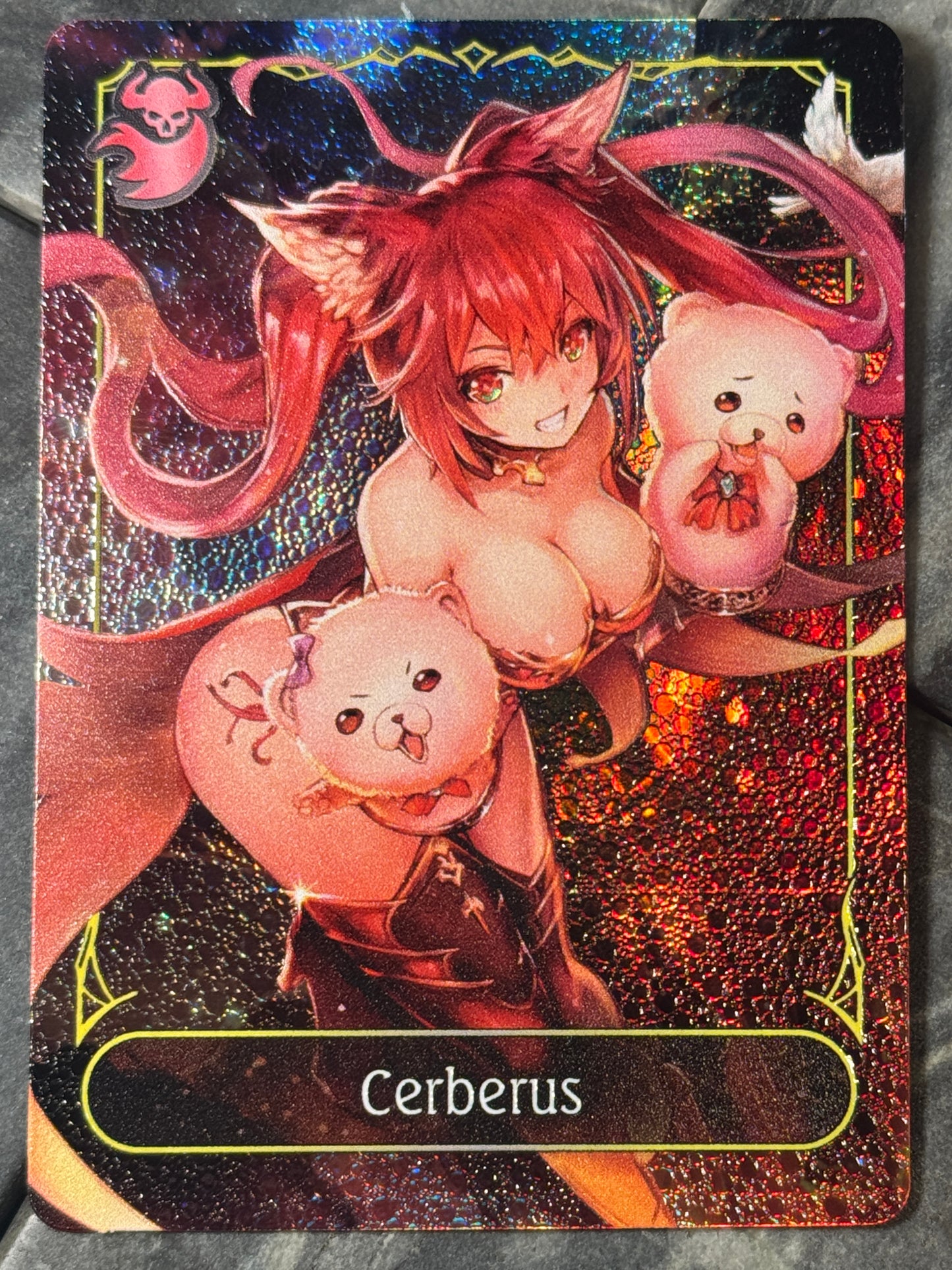 Shadowverse Full Art Textured Holographic Abysscraft Cerberus Leader Card