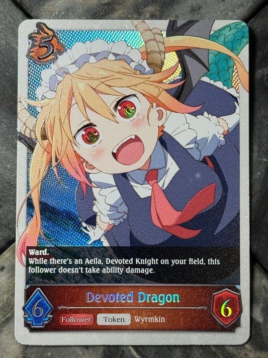 Shadowverse : Full Art Textured Holographic Dragon Maid Dependable Dragon Token