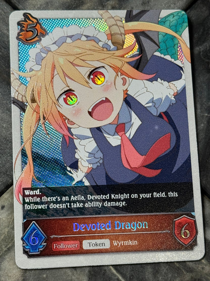 Shadowverse : Full Art Textured Holographic Dragon Maid Dependable Dragon Token