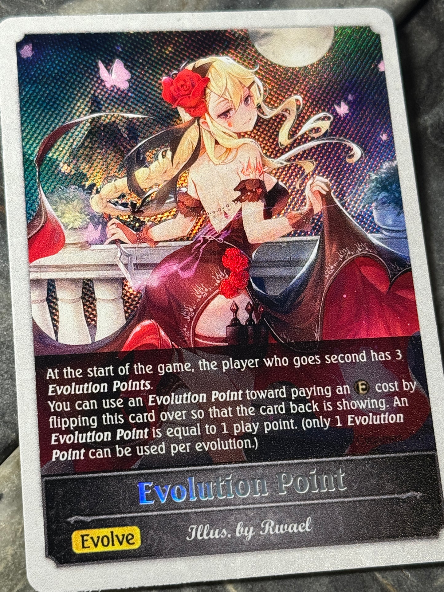 Shadowverse : Full Art Textured Holographic Ballroom Assassin Evo Point Token