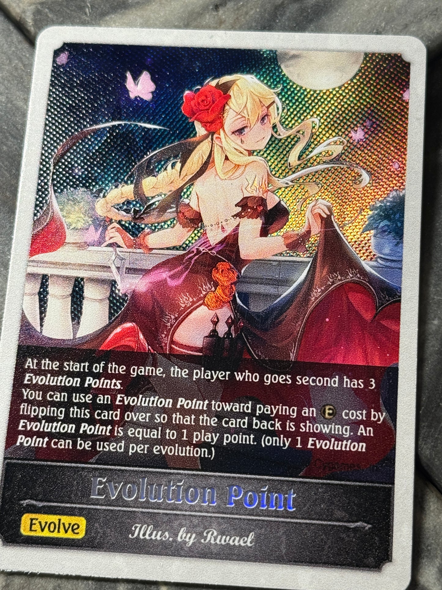 Shadowverse : Full Art Textured Holographic Ballroom Assassin Evo Point Token