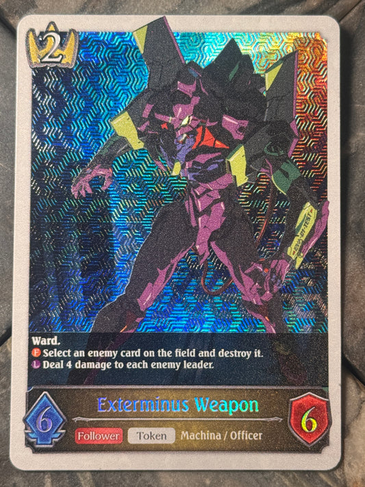 Shadowverse : Full Art Textured Holographic Evangelion Exterminus Weapon Token