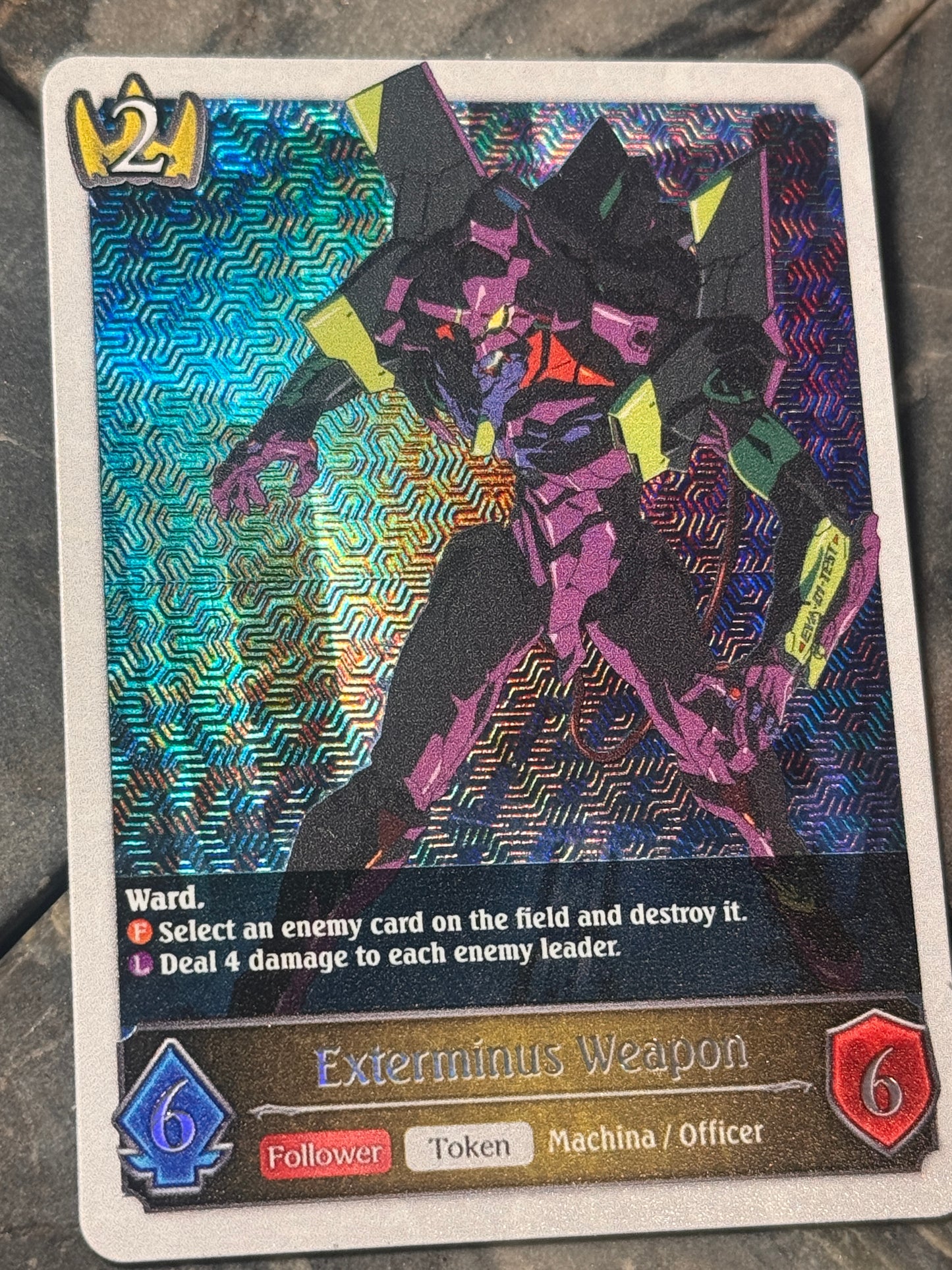 Shadowverse : Full Art Textured Holographic Evangelion Exterminus Weapon Token