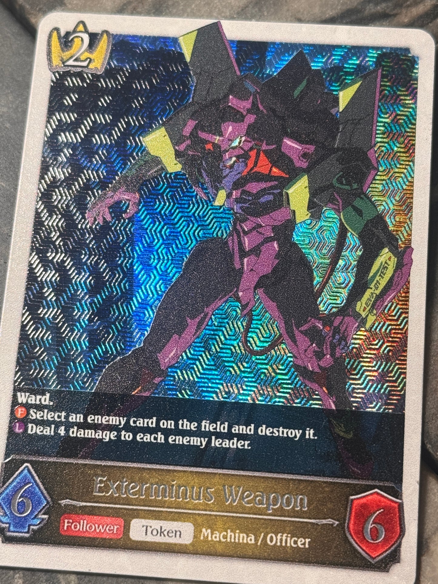 Shadowverse : Full Art Textured Holographic Evangelion Exterminus Weapon Token