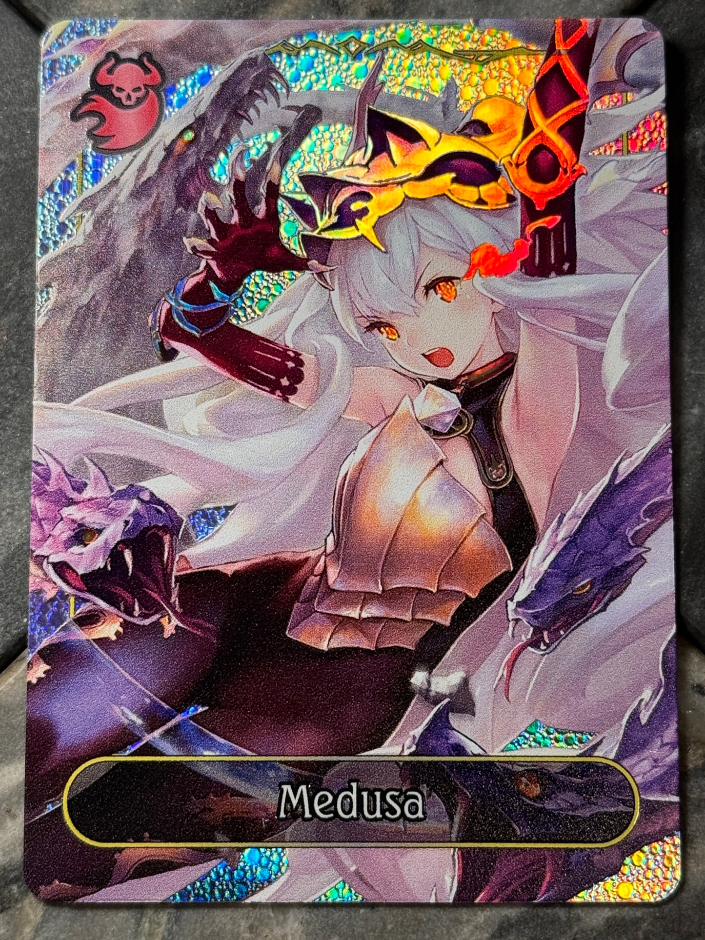 Shadowverse Full Art Textured Holographic Abysscraft Medusa Leader Card