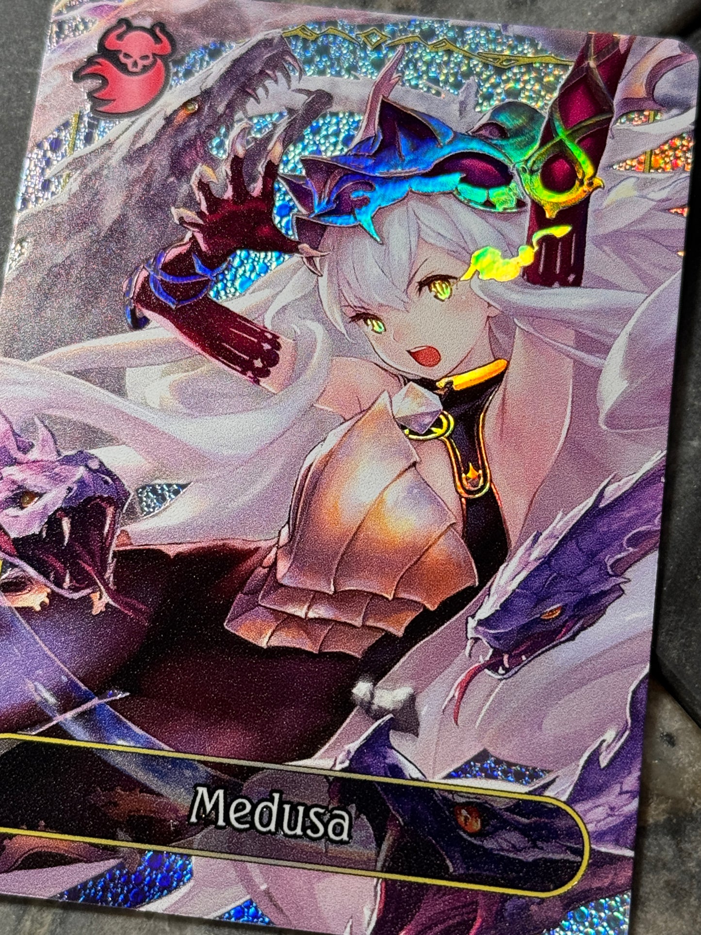Shadowverse Full Art Textured Holographic Abysscraft Medusa Leader Card