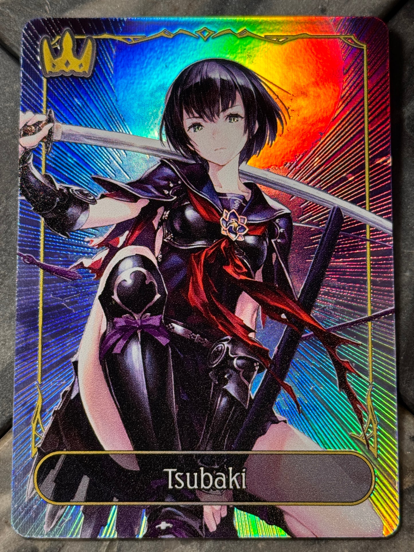 Shadowverse Full Art Textured Holographic Swordcraft Tsubaki Leader Card