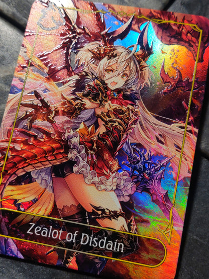 Shadowverse Full Art Textured Holographic Dragoncraft Zealot of Disdain Leader Card