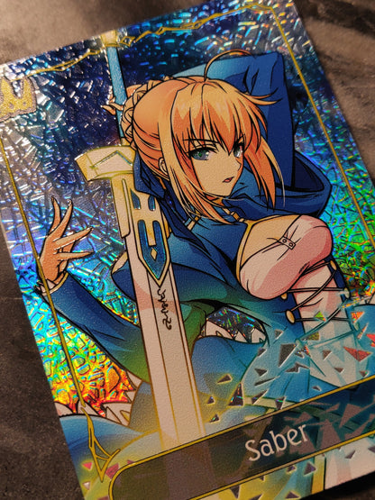 Shadowverse Full Art Textured Holographic Swordcraft Fate Saber Leader Card