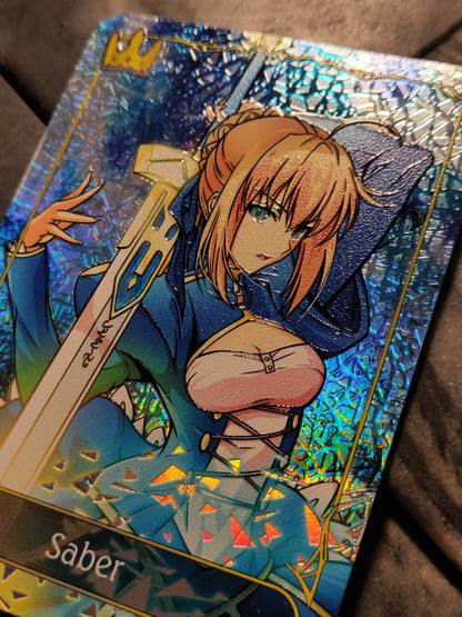 Shadowverse Full Art Textured Holographic Swordcraft Fate Saber Leader Card