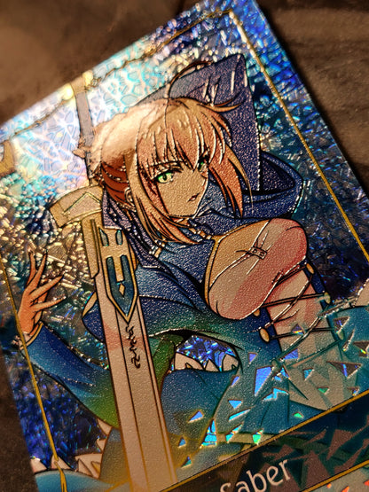 Shadowverse Full Art Textured Holographic Swordcraft Fate Saber Leader Card