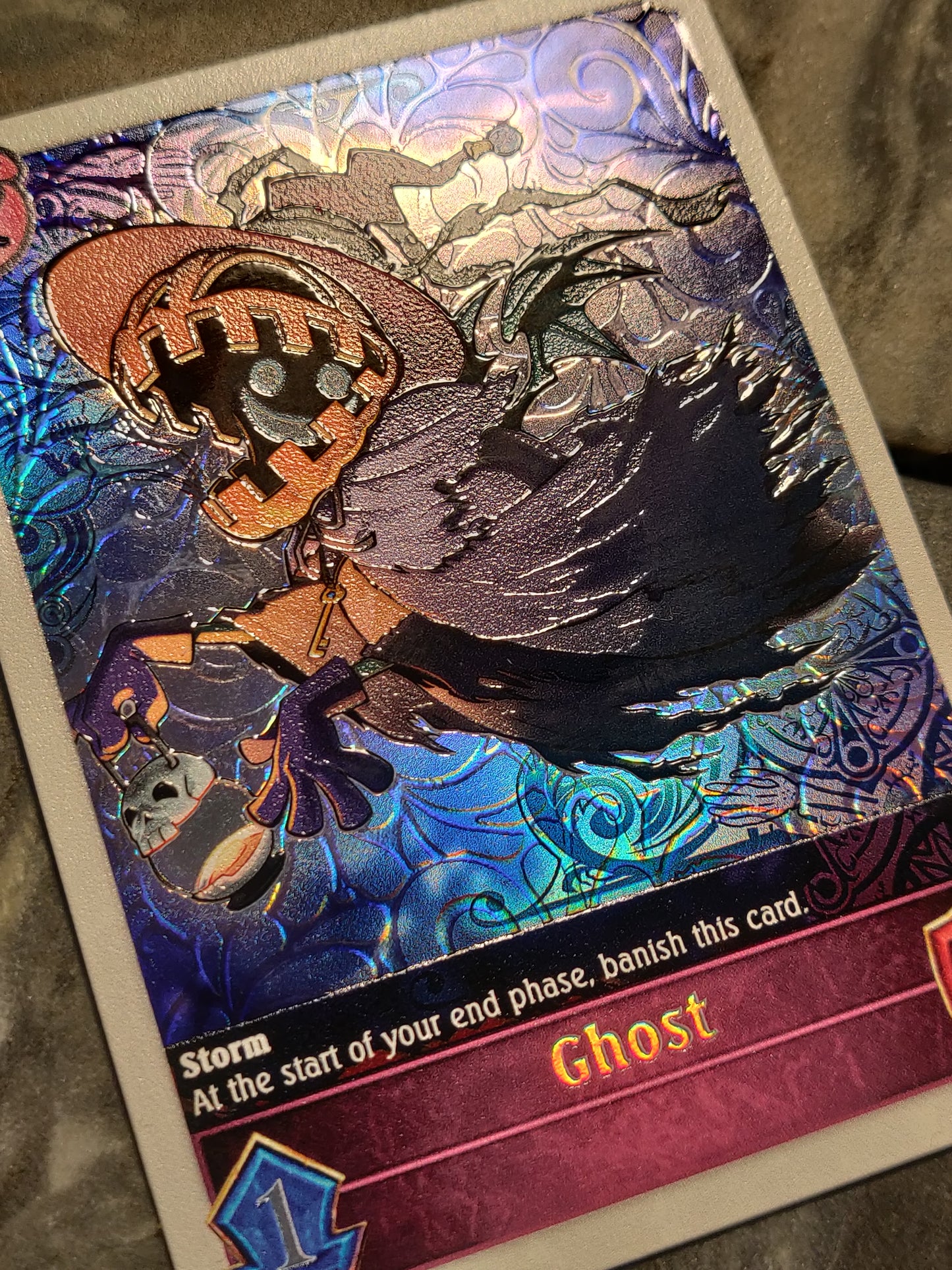 Shadowverse : Full Art Textured Holographic Ghostrick Lantern Ghost Token