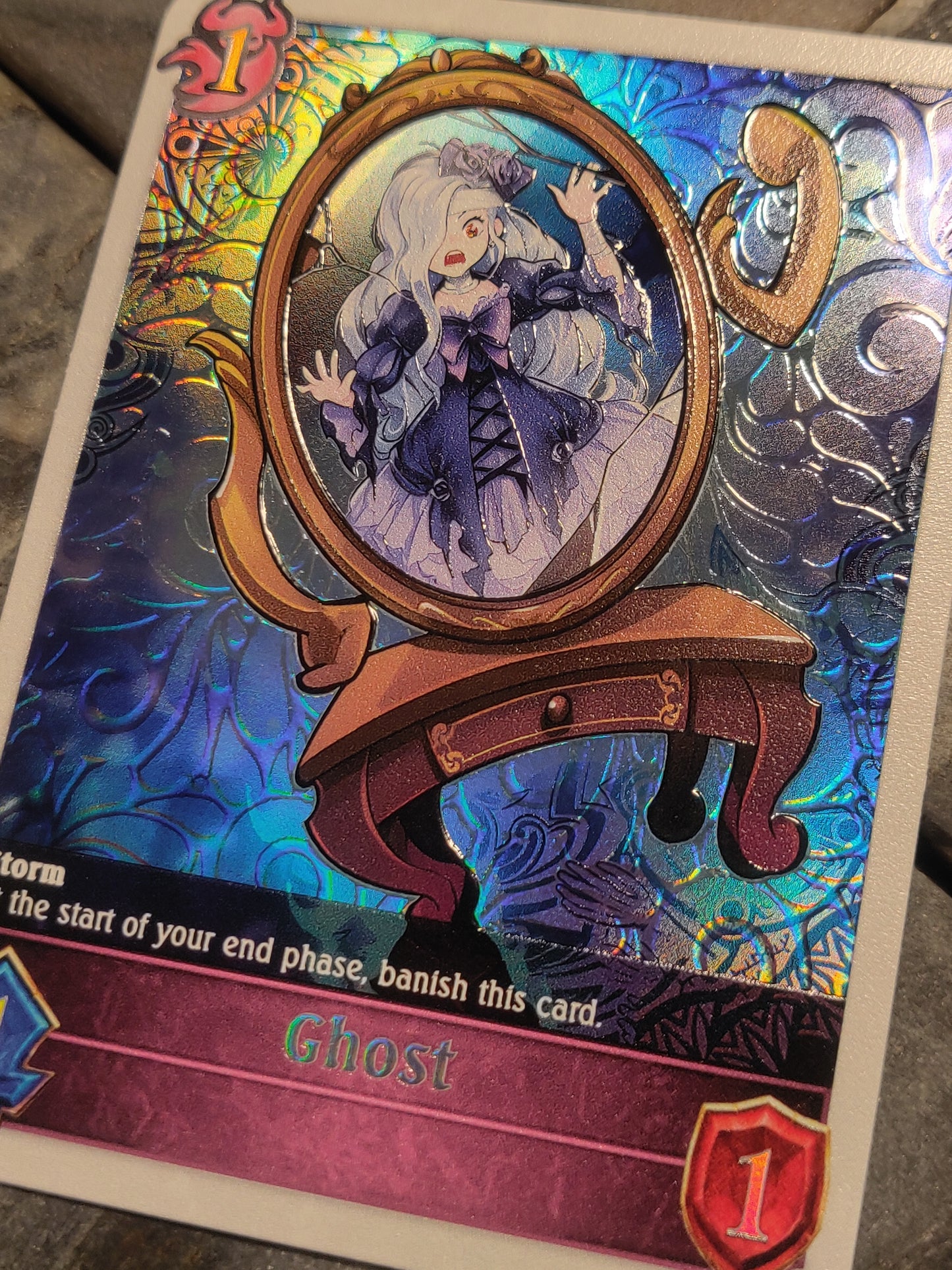 Shadowverse : Full Art Textured Holographic Ghostrick Mary Ghost Token