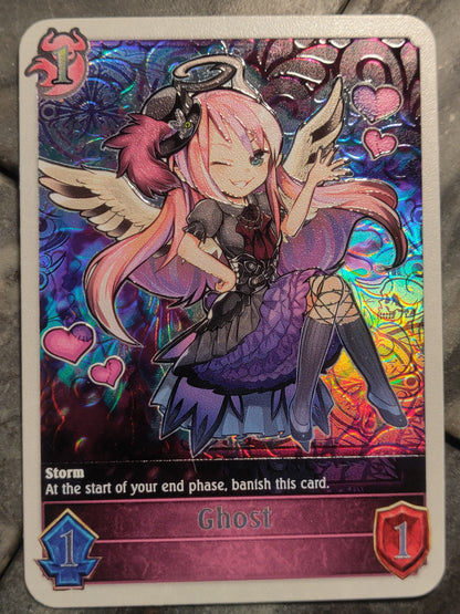 Shadowverse : Full Art Textured Holographic Ghostrick Angel of Mischief Ghost Token