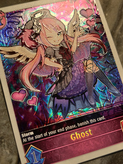 Shadowverse : Full Art Textured Holographic Ghostrick Angel of Mischief Ghost Token