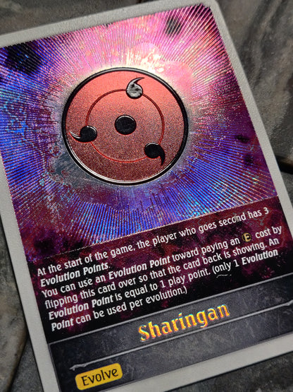 Shadowverse : Full Art Textured Holographic Sharingan Evolution Point Token