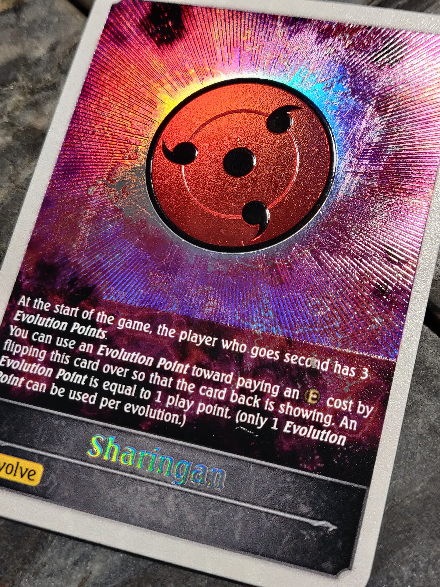 Shadowverse : Full Art Textured Holographic Sharingan Evolution Point Token