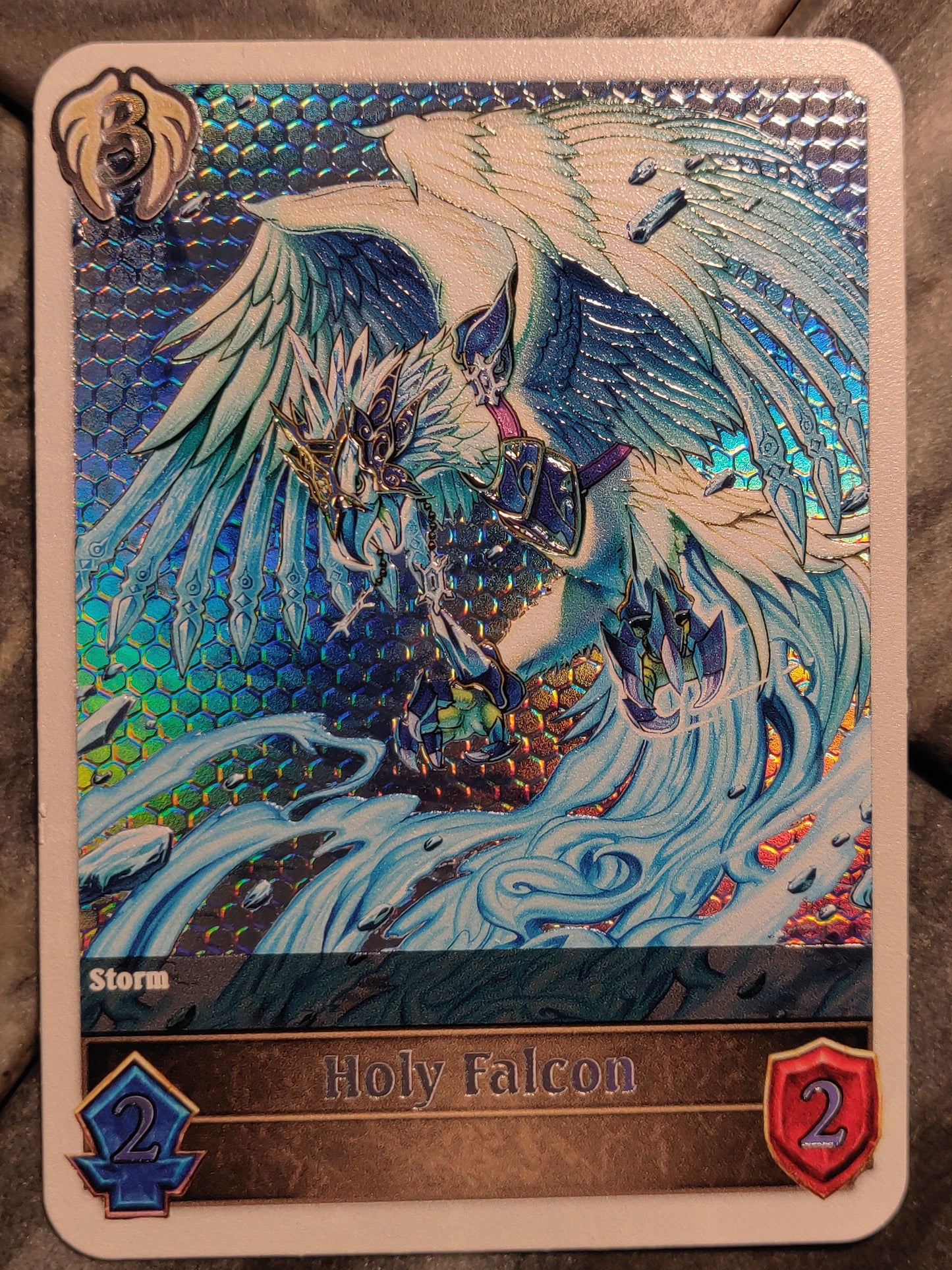 Shadowverse : Full Art Textured Holographic Holy falcon Token