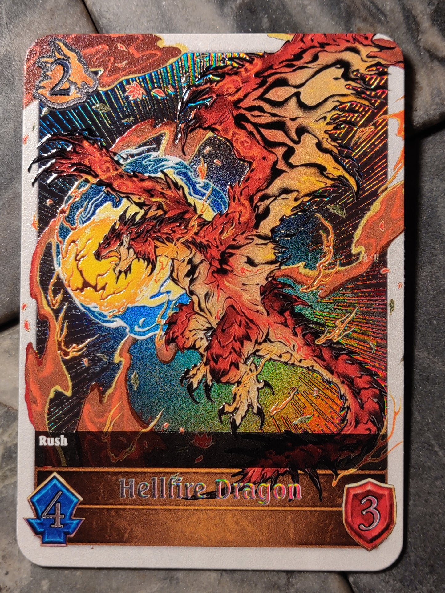 Shadowverse : Full Art Textured Holographic Monster Hunter Hellfire Dragon Token