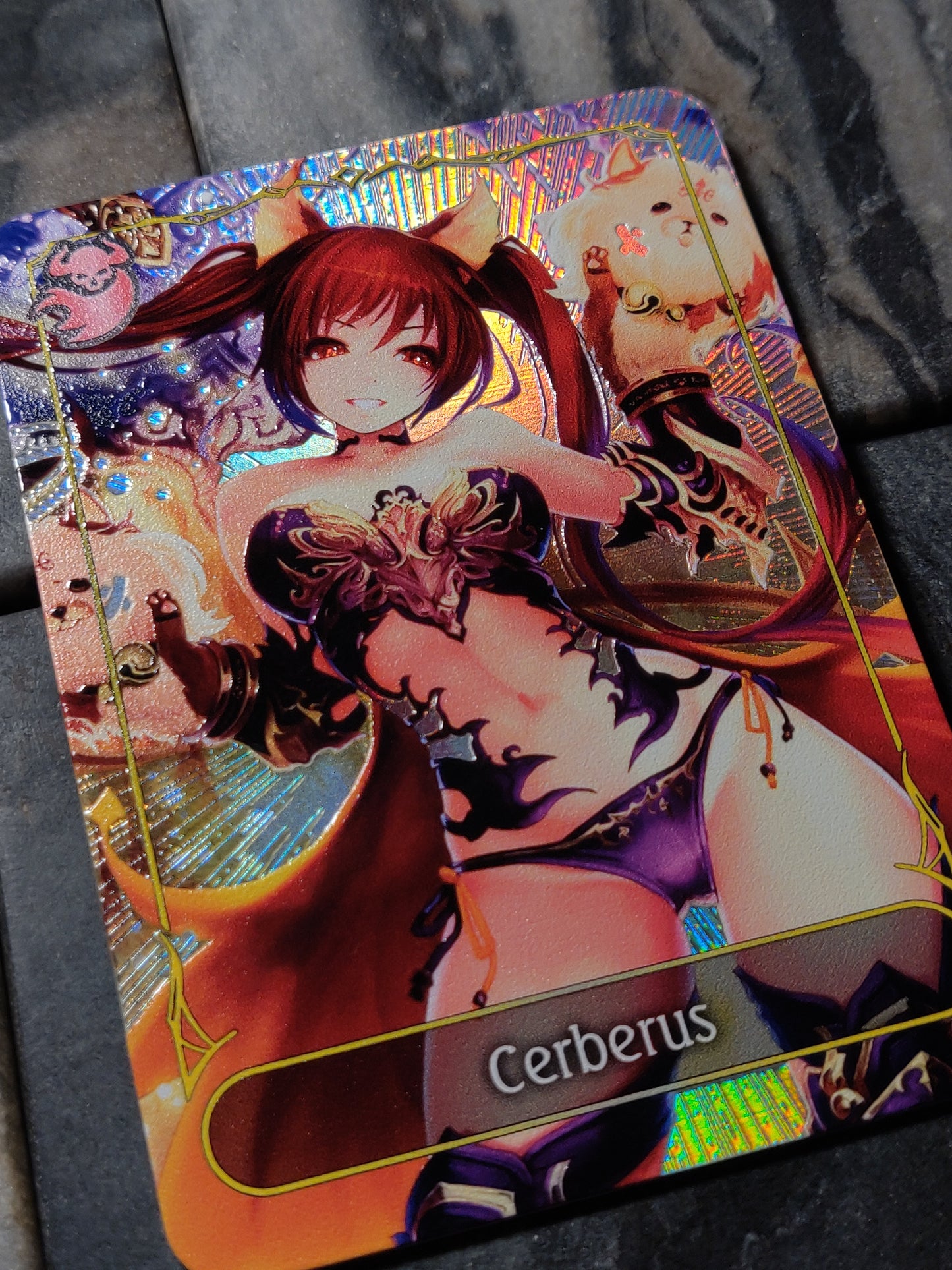 Shadowverse Full Art Textured Holographic Abysscraft Cerberus Leader Card