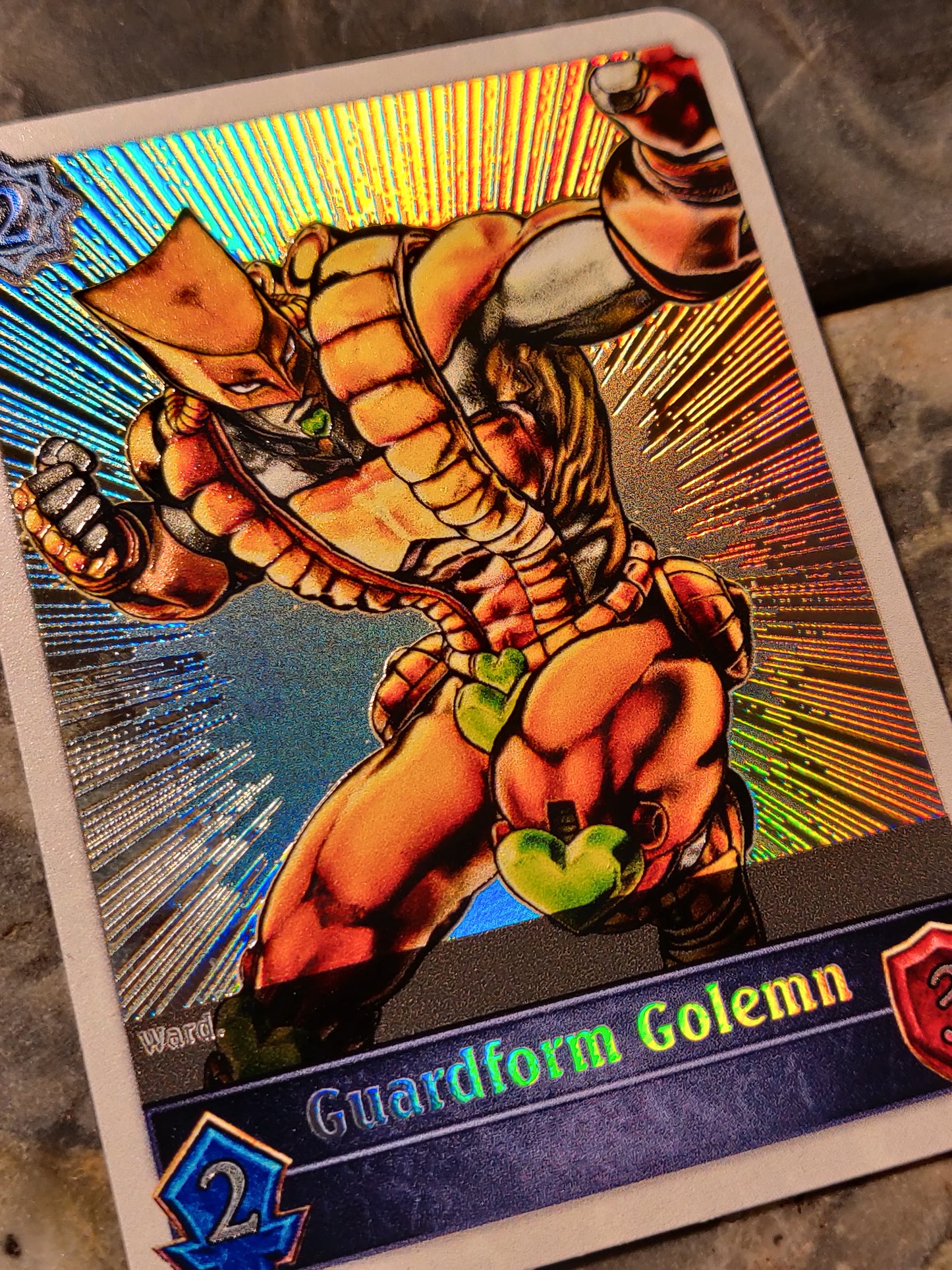 Shadowverse : Full Art Textured Holographic Jojo's The World Guardform Golemn Token