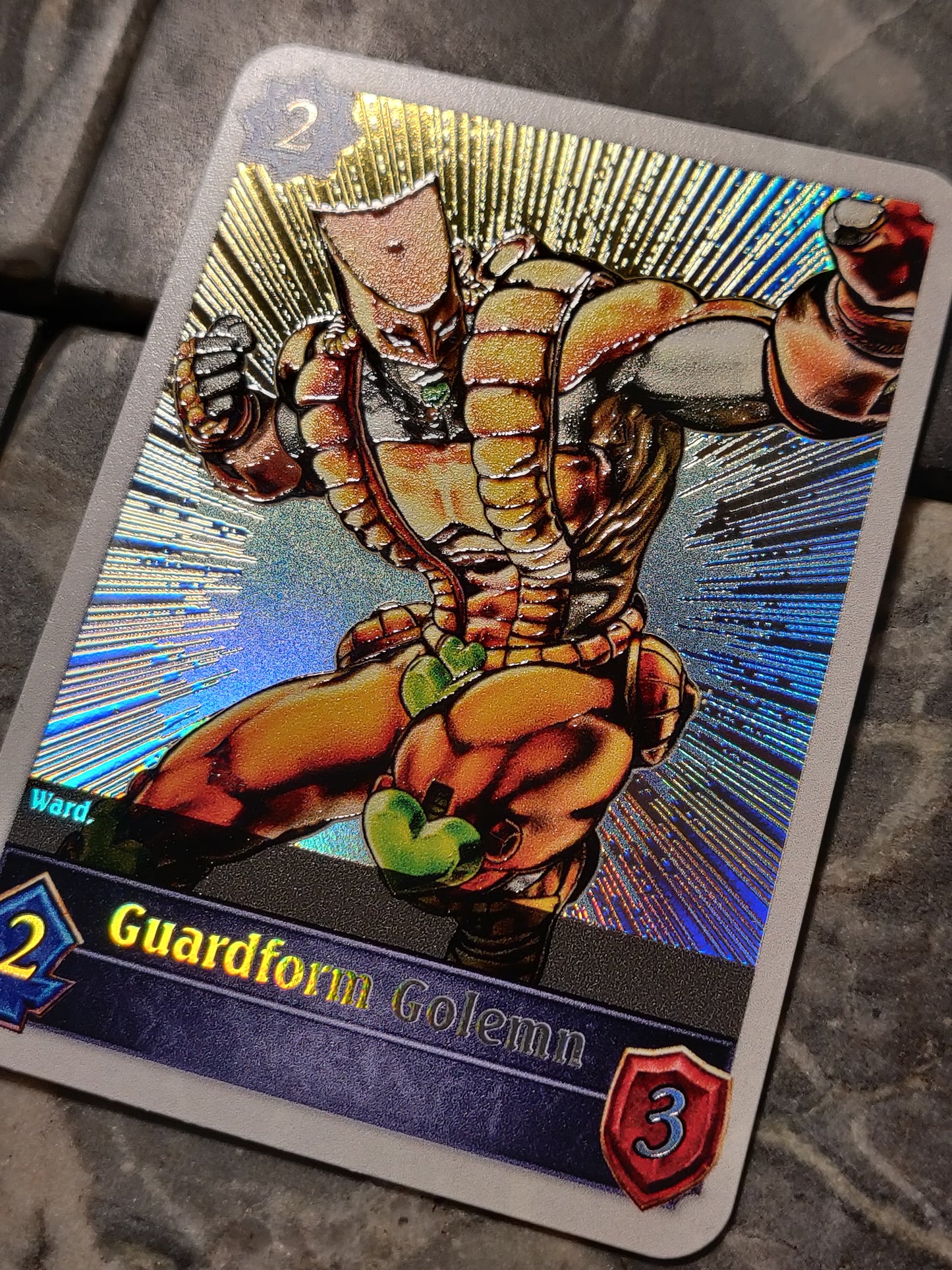 Shadowverse : Full Art Textured Holographic Jojo's The World Guardform Golemn Token