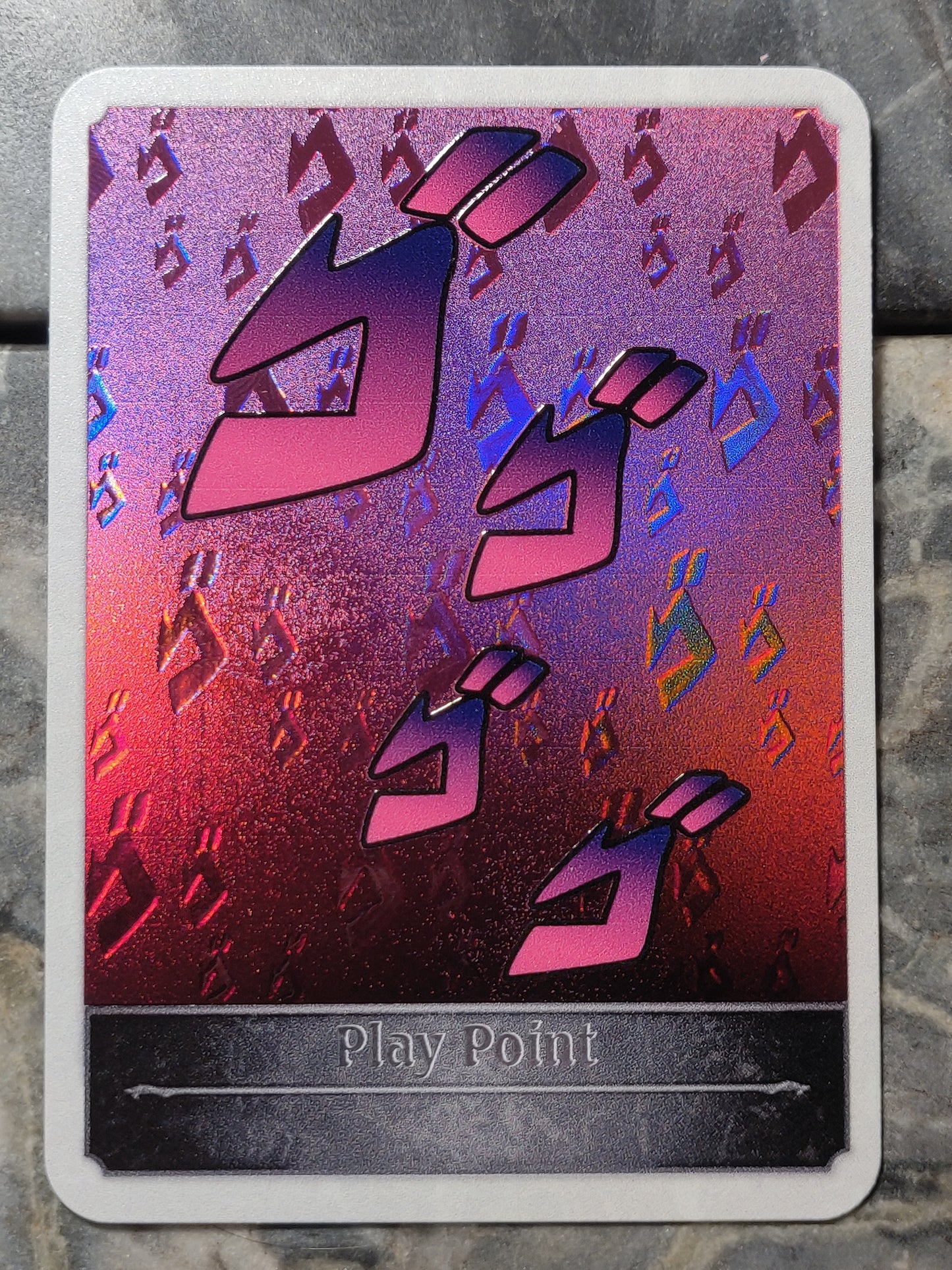 Shadowverse : Full Art Textured Holographic Jojo's Menacing Play Point Token