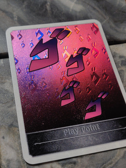 Shadowverse : Full Art Textured Holographic Jojo's Menacing Play Point Token