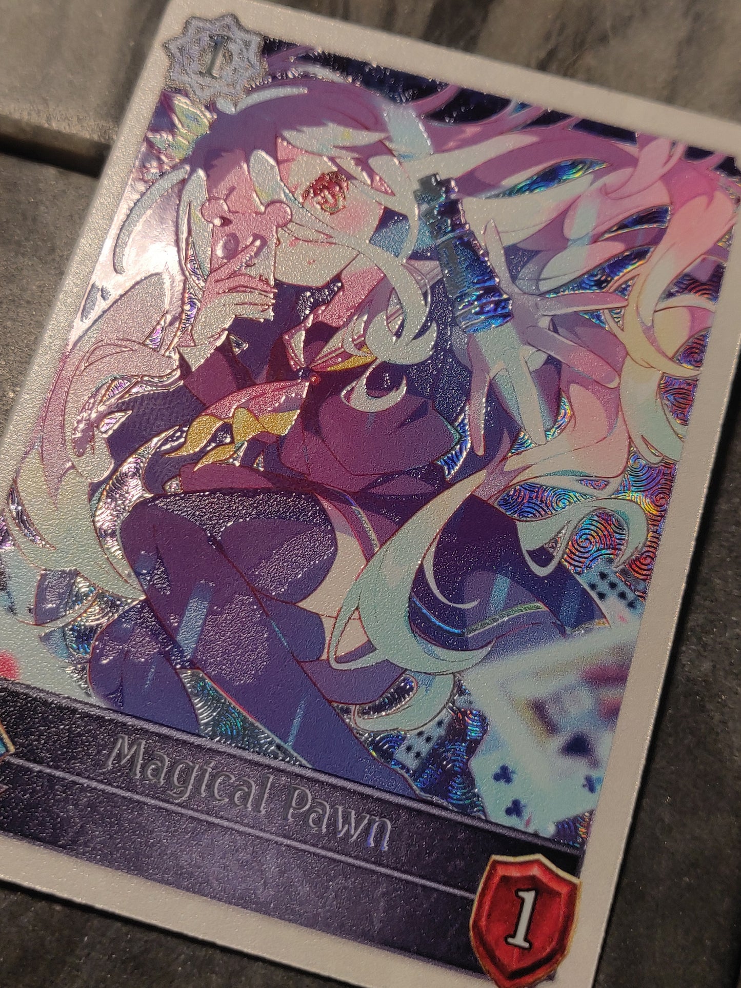 Shadowverse : Full Art Textured Holographic No Game No Life Magical Pawn Token