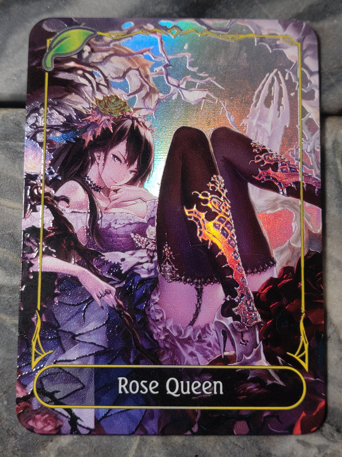 Shadowverse Full Art Textured Holographic Forestcraft Rose Queen Leader Card