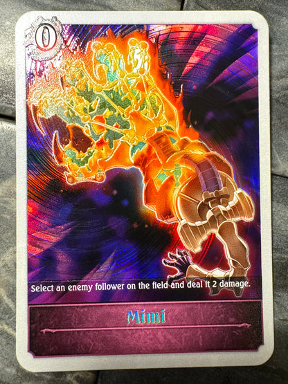 Shadowverse : Full Art Textured Holographic Abysscraft Mimi Fire Hand Token