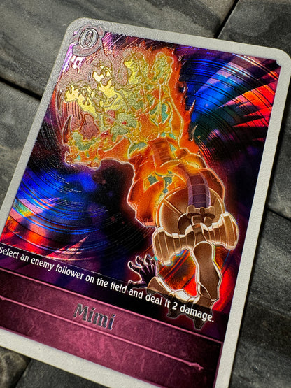 Shadowverse : Full Art Textured Holographic Abysscraft Mimi Fire Hand Token