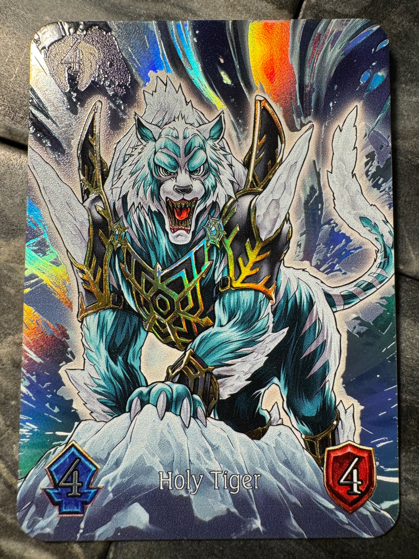 Shadowverse : Full Art Textured Holographic Dewloren Holy Tiger Token