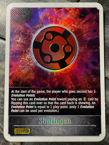 Shadowverse : Full Art Textured Holographic Sharingan Evolution Point Token