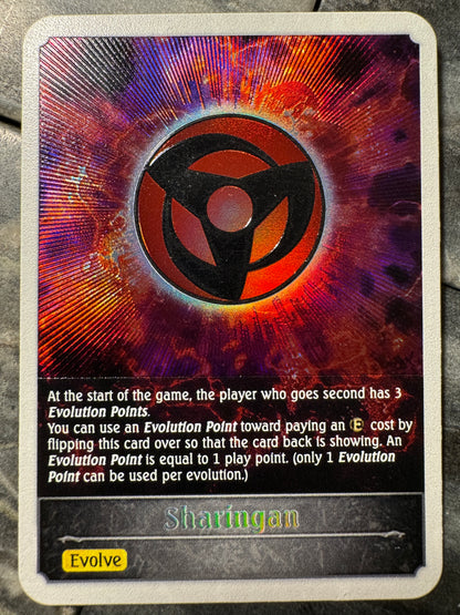 Shadowverse : Full Art Textured Holographic Sharingan Evolution Point Token