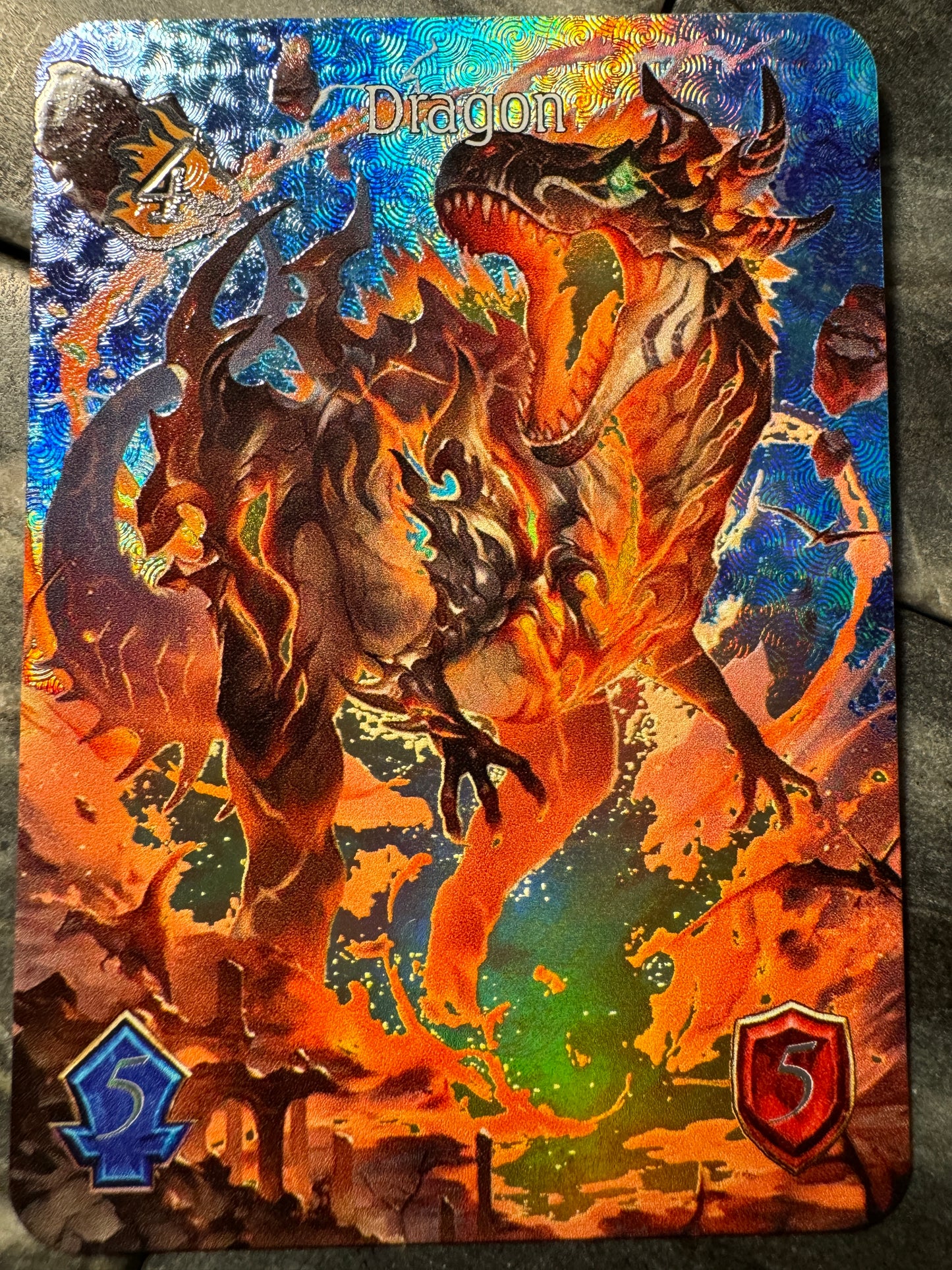 Shadowverse : Full Art Textured Holographic Wildfire Tyrannosaur Dragon Token