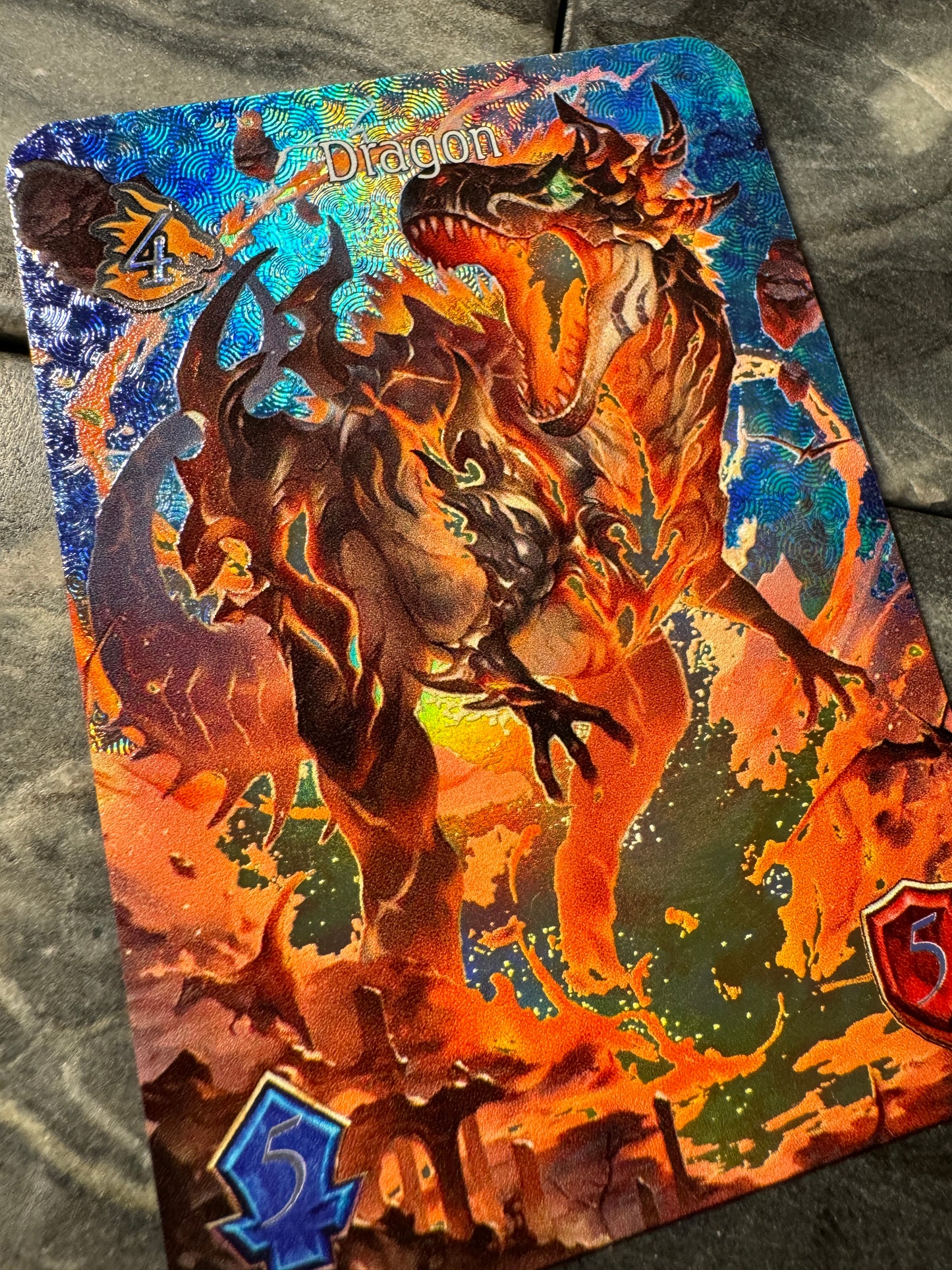 Shadowverse : Full Art Textured Holographic Wildfire Tyrannosaur Dragon Token