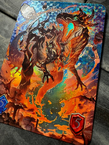 Shadowverse : Full Art Textured Holographic Wildfire Tyrannosaur Dragon Token