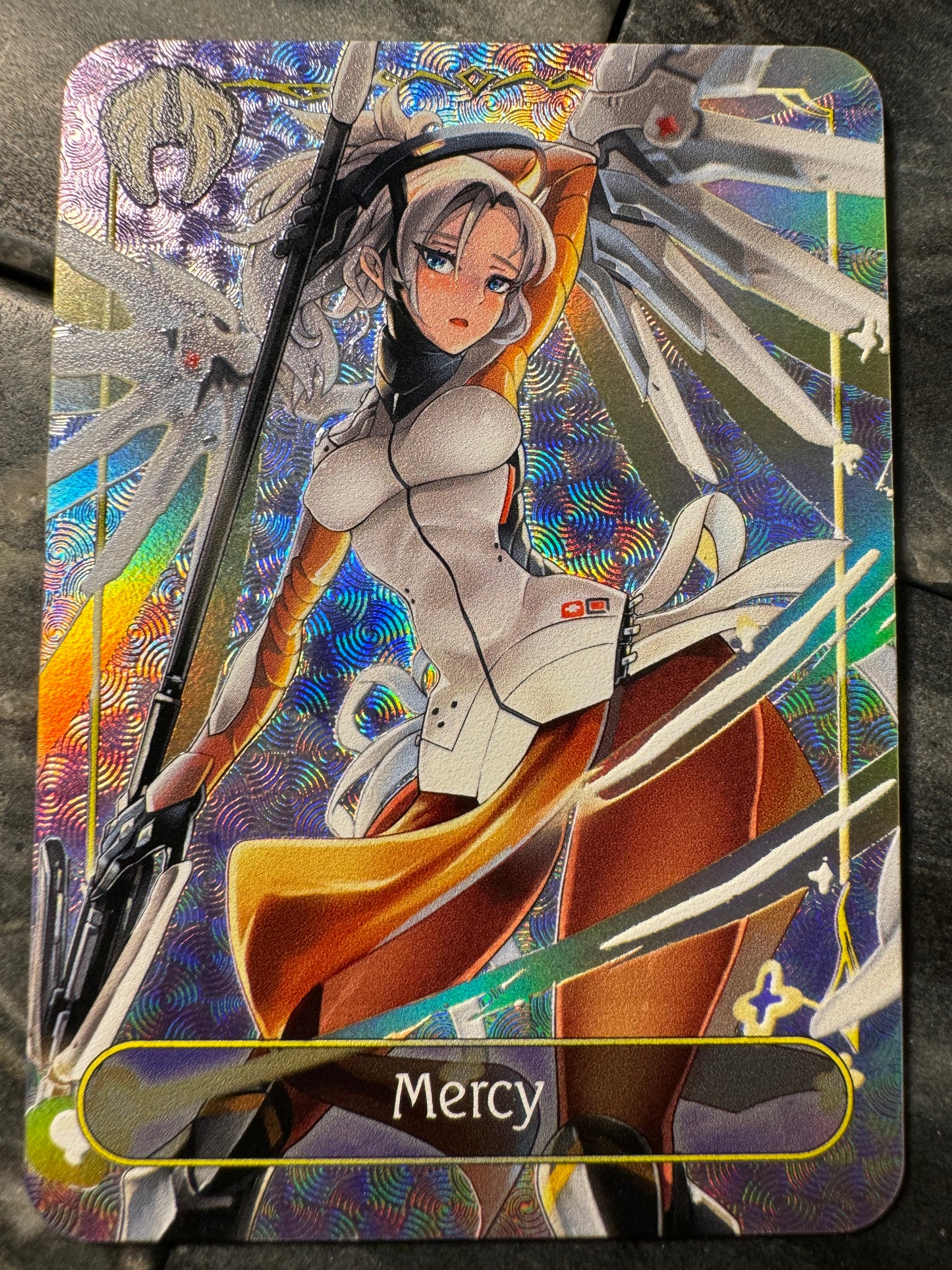 Shadowverse Full Art Textured Holographic Havencraft Overwatch Mercy Leader Card